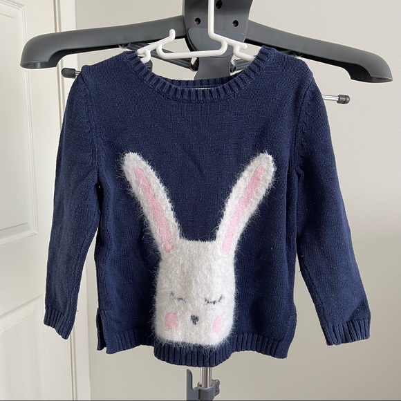🐰 EEUC OLD NAVY 3T GIRL SWEATER CUTE BUNNY RABBIT 🐰 - Picture 1 of 3